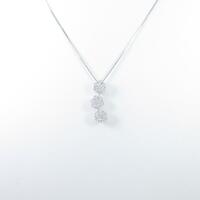 K18WG 2WAY フラワー ダイヤモンドネックレス