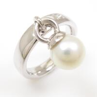 K18WG アコヤパールリング