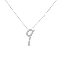 K18WG イニシャルQ ダイヤモンドネックレス