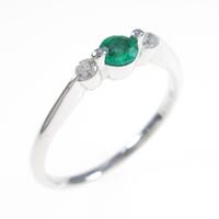 K18WG エメラルドリング