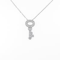 K18WG キー ダイヤモンドネックレス