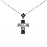 K18WG クロス オニキスネックレス