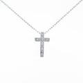 K18WG クロス ダイヤモンドネックレス