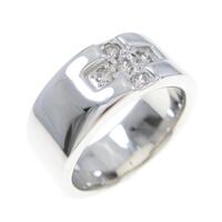 K18WG クロス ダイヤモンドピンキーリング