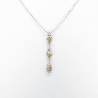 K18WG スリーストーン ダイヤモンドネックレス