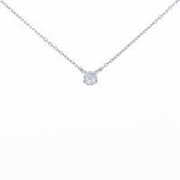 K18WG ソリティア ダイヤモンドネックレス