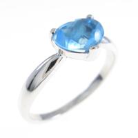 K18WG ハート ブルートパーズリング