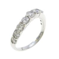 K18WG ハーフエタニティ ダイヤモンドリング