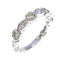 K18WG ハーフエタニティ ダイヤモンドリング