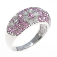 K18WG パヴェ ピンクサファイヤリング