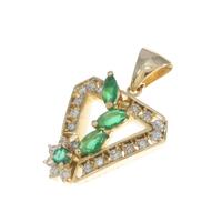 K18YG エメラルドペンダント