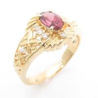 K18YG ガーネットリング