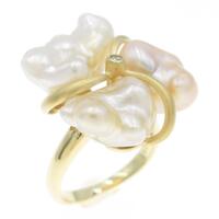 K18YG シロチョウパールリング