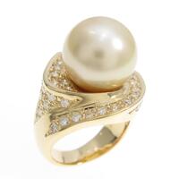 K18YG シロチョウパールリング