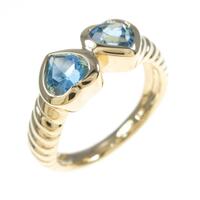 K18YG ハート ブルートパーズリング