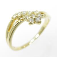 K18YG フラワー ダイヤモンドリング