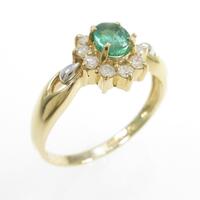 K18YG／PT エメラルドリング