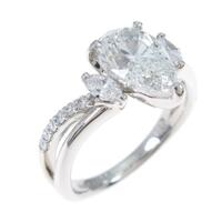 【リメイク】プラチナダイヤモンドリング 1．562ct・H・SI2・ペアシェイプ