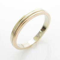 カルティエ スリーゴールドウエディング リング