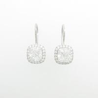 ハリーウィンストン マイクロ ピアス 1．70ct・1．70ct・F・VS2・クッションカット