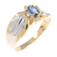 K18YG／PT サファイヤリング