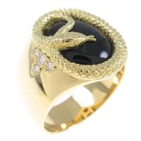 K18YG スネーク オニキスリング