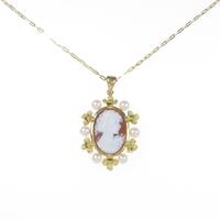 K18YG シェルカメオネックレス