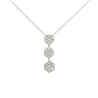 K18WG フラワー ダイヤモンドネックレス