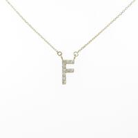 K18YG イニシャルF ダイヤモンドネックレス