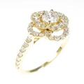 K18YG フラワー ダイヤモンドリング 0．319ct・D・VVS2・EXT