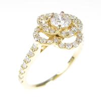 K18YG フラワー ダイヤモンドリング 0．319ct・D・VVS2・EXT