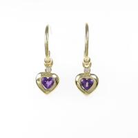 750YG ハート アメジストピアス