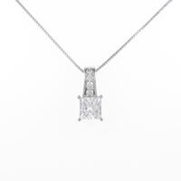 プラチナダイヤモンドネックレス 0．763ct・D・VS1・プリンセスカット