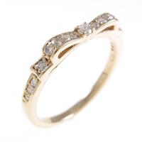 K18PG リボン ダイヤモンドリング