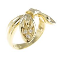 K18YG ノット ダイヤモンドリング