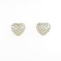 K18YG パヴェ ハート ダイヤモンドピアス