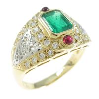 K18YG／PT エメラルドリング