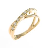 K18YG ダイヤモンドピンキーリング