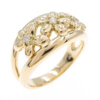 750YG フラワー ダイヤモンドリング