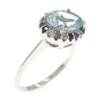 K18WG アクアマリンリング