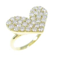 K18YG ハート ダイヤモンドリング