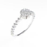 【リメイク】K18WG フラワー ダイヤモンドピンキーリング