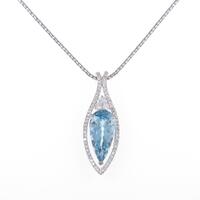 K18WG／750WG アクアマリンネックレス