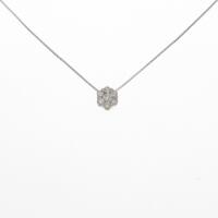 PT／K18WG フラワー ダイヤモンドネックレス