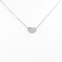 K18WG ハート ダイヤモンドネックレス