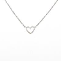 750WG ハート ダイヤモンドネックレス