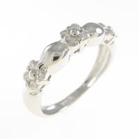 K18WG フラワー ダイヤモンドリング