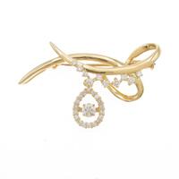 K18YG ダイヤモンドブローチ