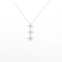 K18WG 2WAY フラワー ダイヤモンドネックレス