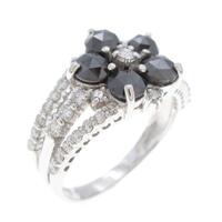 K18WG フラワー ダイヤモンドリング